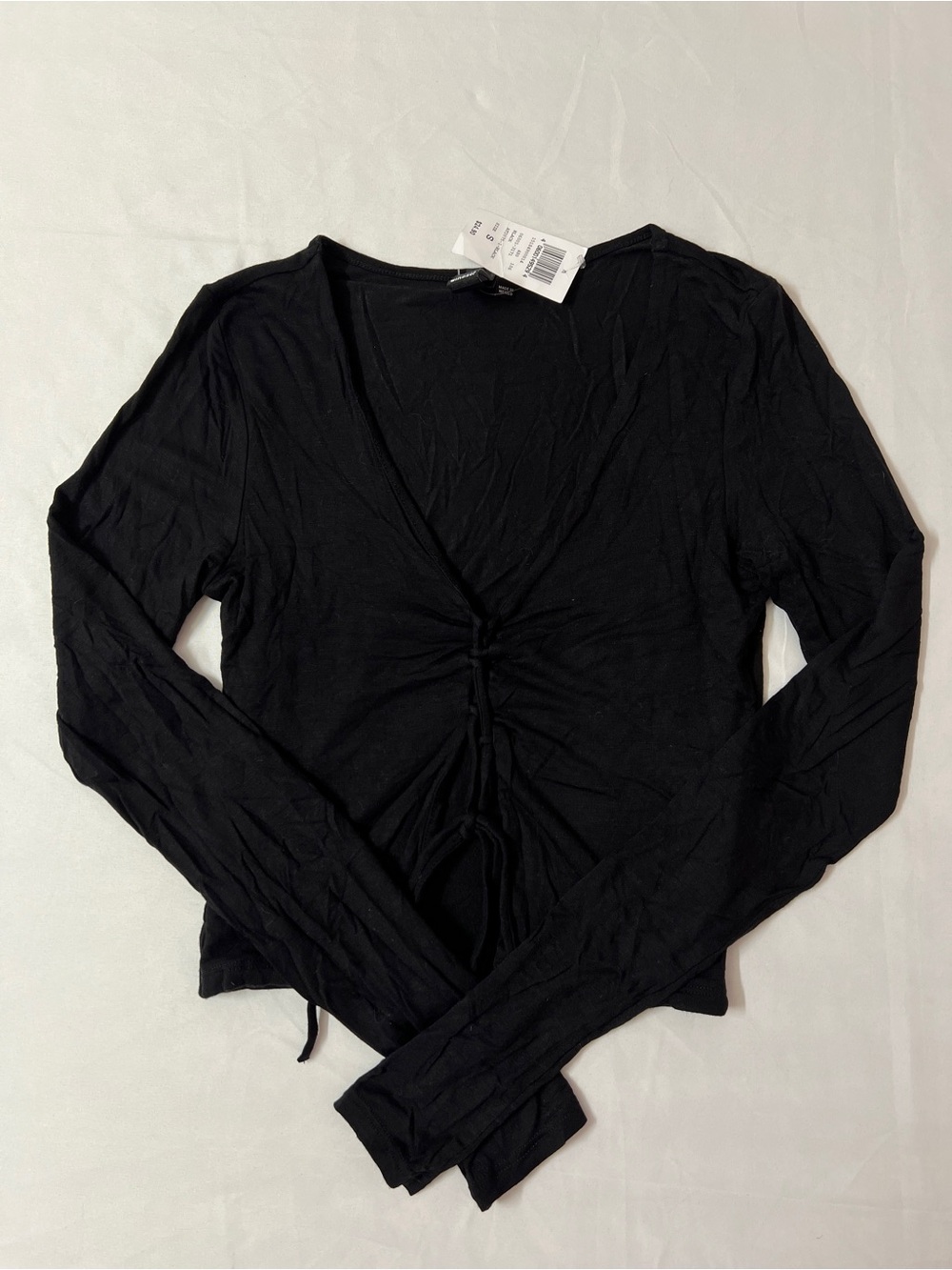Windsor Long Sleeve Tie Crop Top